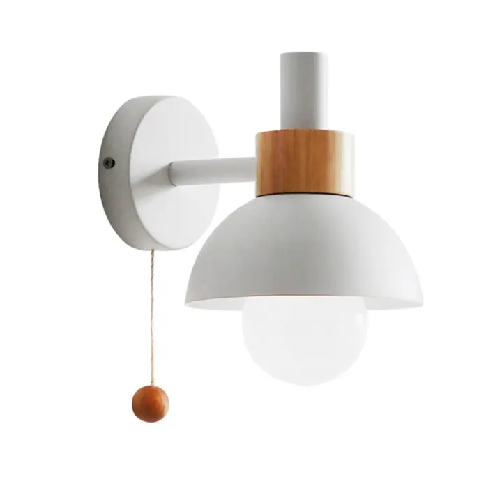 Lámpara de pared de Macaron para sala de estar, lámpara de pasillo, porche, nórdico, minimalista, moderno, dormitorio, mesita de noche, blanco - 1