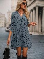 2025 Primavera/Verano nuevo ajuste delgado estampado de leopardo cuello alto de moda de manga larga para mujeres - details 5