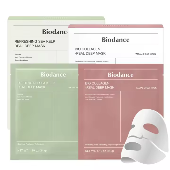BIODANCE Clear Glow Duo: Bio Colágeno y refrescante algas marinas Real Deep Mask - 1