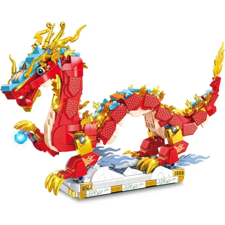 Set de Construcción de Dragón Auspicioso Modelo de Decoración de Festival de Primavera para Adultos - 1