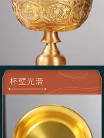 Taza sagrada protectora de cobre puro antiguo dorado estilo tibetano tántrico ocho suministros de Buda auspicioso, taza de agua - details 4