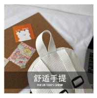 Mochila De terciopelo de pana para mujer, bolso escolar de versión coreana, sencillo, informal, pequeño, 2024 - details 4