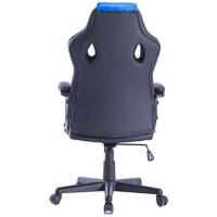 Silla de Ordenador Oficina |   Ergonómica para Gamers Especial Videojuegos |   Piel Sintética Acolchada |   Altura e Inclinación Ajustables |   Color Negro y Azul - details 5