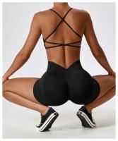 Shorts de Yoga de Cintura Alta Ajuste Ajustado para Abdomen y Cadera Material de Nylon - details 21