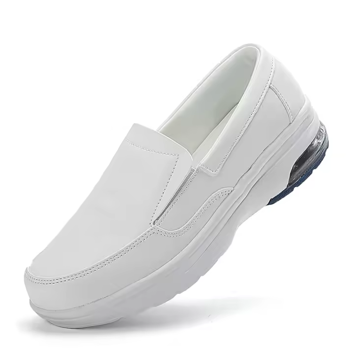 Zapatos de enfermería cómodos para mujer, mocasines de cuero ligeros sin cordones para trabajo en restaurante, enfermera - 1
