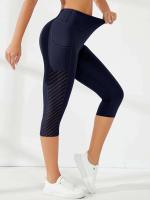 Pantalones cortos deportivos para mujer, pantalones cortos de cintura alta con bolsillos laterales para correr, yoga, gimnasio y secado rápido - details 9