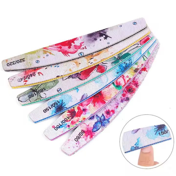 Bloque de Pulido de Buffering de 6 Piezas con Estampado de Flor Herramientas de Belleza para Manicura y Pedicura - 1