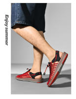 Sandalias planas informales transpirables para hombre y mujer, zapatillas de playa con diseño tejido, para exteriores, Verano - details 13