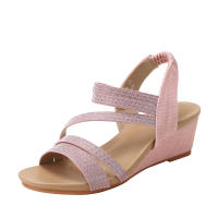 Sandalia sandalias de cuña para mujer con suela blanda, zapatos Simia, plataforma impermeable, zapatos romanos con correa recta - details 2