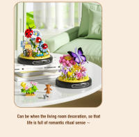Bloques de construcción de bonsái para niños, abeja, mariposa, flor, planta de insectos, modelo en maceta, ladrillos con cubierta de polvo, juguete Diy, regalo de Navidad - details 9