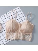 Top de Encaje Sexy sin Mangas para Mujer Verano Top Sólido sin Relleno Bralette - details 8