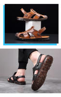Verano nuevas sandalias de cuero de los hombres de cuero de doble propósito hecho a mano bolsa cabeza sandalias de los hombres antideslizante zapatos de playa de suela suave sandalias marea - details 14