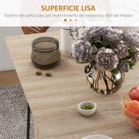 Mesa Plegable de Comedor Mesa de Cocina Plegable con Ruedas Alas Abatibles y Estantes para 4-6 Personas 75x140x74 cm Cemento Gris - details 23