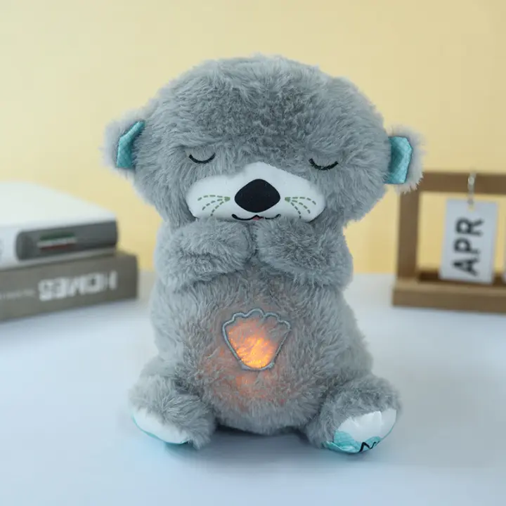 Muñeco calmante para recién nacido, juguete para dormir, nutria respirable bonita, oso que respira, juguete para bebé - 1