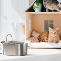 Fuente de agua para Gato inteligente de 3,2 L, dispensador automático de agua para mascotas de bajo ruido, bebedero de agua ovalado de gran capacidad para vacaciones - details 6