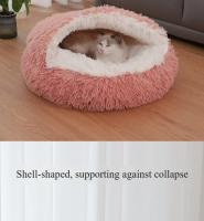 Saco De Dormir Para Mascotas Semi-Abierto Almohadilla Redonda De Peluche Suave 2 En 1 Calefacción Para Gatos Y Perros Nido De Descanso Cómodo Para Pequeños Animales - details 6