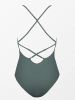 Traje de Baño de Una Pieza Ajustado Color Sólido Sexy sin Espalda Material de Nylon de Alta Elasticidad Estilo de Moda para Mujeres Primavera/Verano - details 6