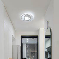 Goeco-Lámpara de Techo LED Blanca Redonda de Aluminio, 32W, 27x22x6 CM, Luz Blanca 6500K, Ideal para Pasillo Cocina - details 9