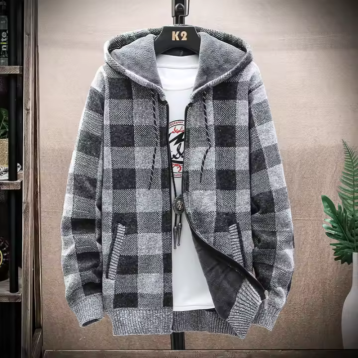 Chaqueta deportiva con cuello informal de béisbol para hombre, cárdigan de invierno - 1