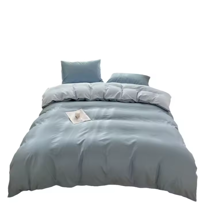 Tiendas Juego de funda nórdica de color liso Juego de cama 100% algodón lavado Funda de edredón ligera, cómoda y súper suave con 2 fundas de almohada - 1