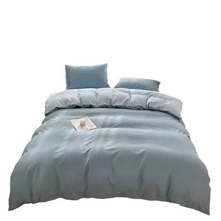Tiendas Juego de funda nórdica de color liso Juego de cama 100% algodón lavado Funda de edredón ligera, cómoda y súper suave con 2 fundas de almohada - 1