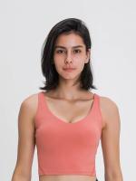 Camiseta sin mangas con estante incorporado, sujetador corto con relleno extraíble, sujetador deportivo tipo palangre para yoga y gimnasio - details 13