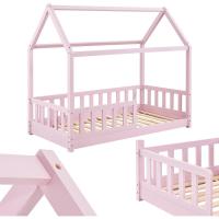 Cama Infantil Marli 80 x 160 cm Protección Antcaída Somier Techo Madera Maciza Blanco - details 1