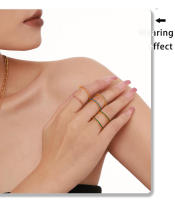 Accesorios estético de anillo de Dedo Fino para Mujeres exquisitas Joyas de Boda de anillo de Arco Iris de ZIRCON para Mujeres - details 4