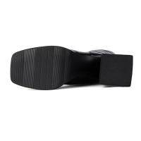 Botas hasta la rodilla de otoño e invierno, tacones súper altos, botas de cuero negro, actuación de pole dance, botas de mujer, cremallera lateral - details 5