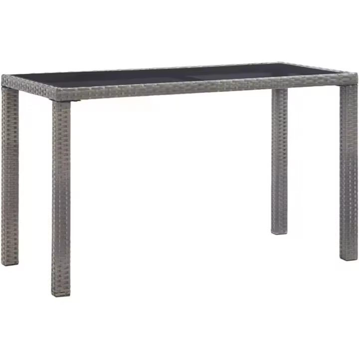 Mesa de jardín, muebles, mesa auxiliar, decoración exterior, terraza, exterior, patio, parque, ratán sintético gris - 1