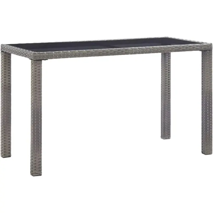 Mesa de jardín, muebles, mesa auxiliar, decoración exterior, terraza, exterior, patio, parque, ratán sintético gris - 1