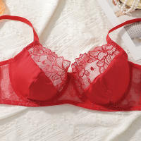 Sedujoso Brago de Encaje con Taza Grande Estilo Europeo para Damas en Rojo - details 4