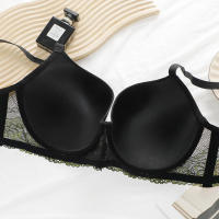 Sujetador transpirable sexy con realce para mujer, estampado floral, talla grande, con ropa interior de acero, copa D - details 8