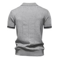 2025 Polo deportivo con cremallera de color sólido para hombre, polos sociales atléticos para hombre, Polo ajustado de oficina - details 0