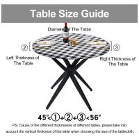 Mantel de Mesa de Vinilo Elástico Impermeable Cubierta Redonda para Comedor - details 0
