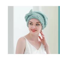 Toalla para el cabello de bambú, turbante de ducha de secado de cabello de microfibra con lazo, toallas absorbentes para el cabello de secado rápido para mujeres antiencrespamiento - details 0