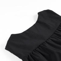 OUWU- Blusa plisada a la moda para mujer, sin mangas, cuello redondo, Top elegante, camisa femenina, prenda de moda - details 9