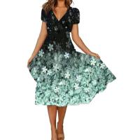 Vestido estampado de manga corta para mujer, moda de verano - details 1
