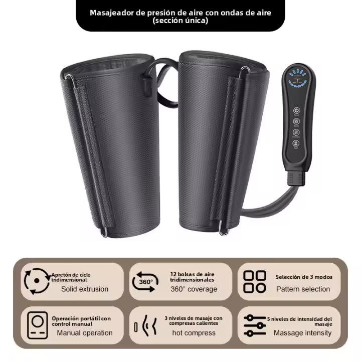 Masajeador de piernas con ondas de aire, airbag completo, vibración, calentamiento, rodilla, muslo, pantorrilla, terapia de pies, instrumento de belleza para piernas - 1