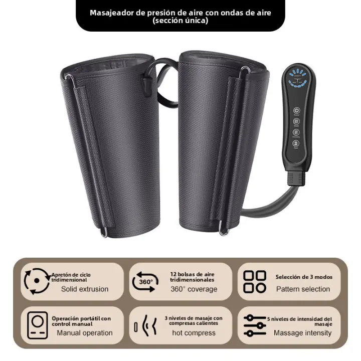 Masajeador de piernas con ondas de aire, airbag completo, vibración, calentamiento, rodilla, muslo, pantorrilla, terapia de pies, instrumento de belleza para piernas - 1