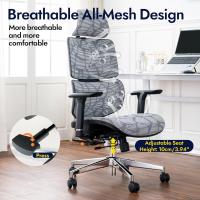 Respaldo y asiento de malla transpirable, reposabrazos y cabecera regulables, giratorio y reclinable. - details 2