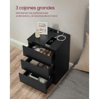 Mesita de Noche Moderna Blanca Nube LET631W14 Estación de Carga, Mesa Auxiliar con 3 Cajones, 2 Tomas AC, 2 Puertos USB - details 24