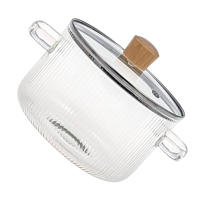 Olla de cocina de borosilicato para el hogar, olla de sopa de estofado de alta temperatura para usar en llamas abiertas y estufas de Gas - details 0