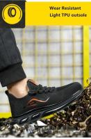 Botas altas para hombre, zapatos de seguridad de cuero para trabajo con punta de acero y antiperforación, zapatos impermeables - details 9