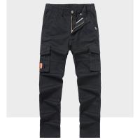 Pantalones de trabajo de algodón para hombre, grueso con múltiples bolsillos Pantalón Cargo, recto, informal, para exteriores, primavera y otoño - details 1