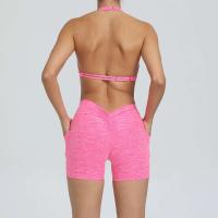 Traje de entrenamiento de gimnasia reforzado deportivo para mujer, ropa deportiva para mujer, traje de yoga rosa, verde y rojo 2024 - details 14