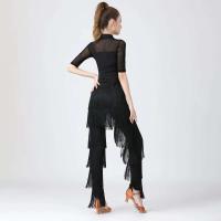 Top mujeres latinas, entrenamiento básico TRE para niñas, trajes de salón, baile de samba, tango, flamenco, camiseta de práctica de baile, 2024 - details 10