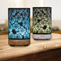 Humidificador de Aire Ultrasonido 100ML con Patrón de Hoja Grande y Pintura Marrón para Aromaterapia y Difusor de Aceites Esenciales Lámpara LED Color Frío - details 9
