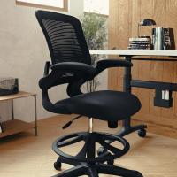 negra, ergonómica, con aro ajustable para los pies y reposabrazos abatibles, 68,58 x 68,58 x 125,73 cm - details 3