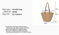 Bolso de viaje con asa superior para mujer, bolsa Bohemia de paja tejida de gran capacidad para verano - details 0